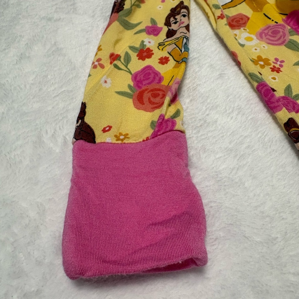 Disney Little Sleepies Belle Zippy 0-3M Bamboo Sleeper Rare Print VGUC - Picture 4 of 6